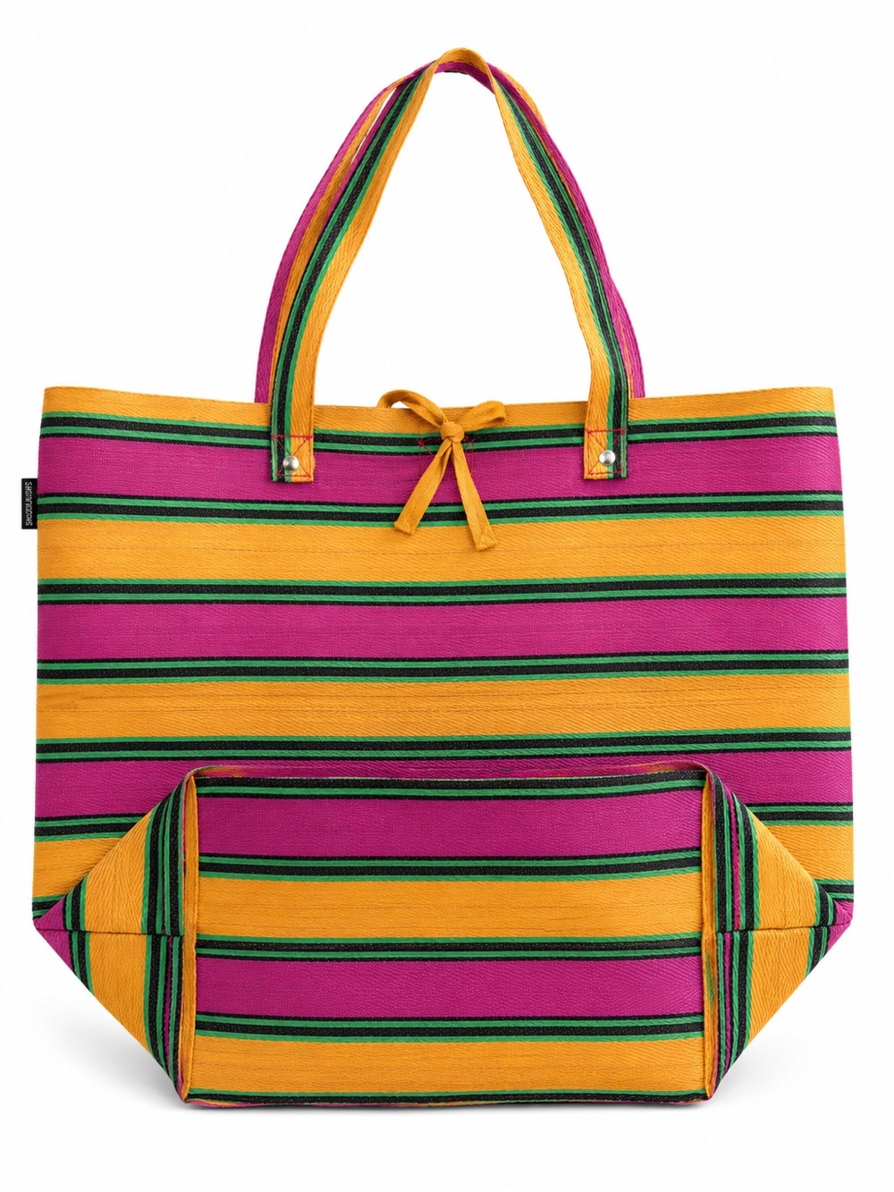 Shoulder Multicolor Striped Large Tote Bag Beach Market Travel Bag